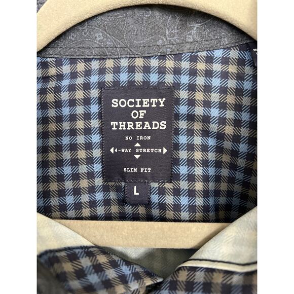 Society Of Threads size large mens button down shirt 4-way stretch - Picture 2 of 3